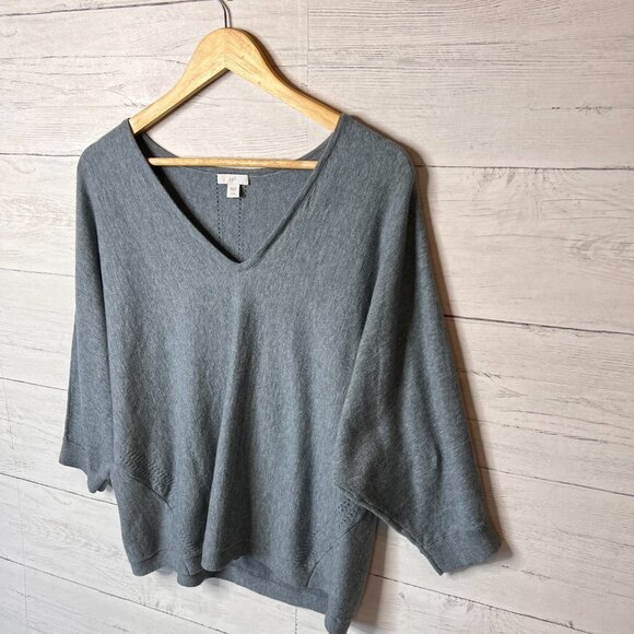J Jill Sweater Size Large Faded Teal Long Sleeve Dolman Sleeve Knit 3/4 Sleeve - Picture 4 of 16